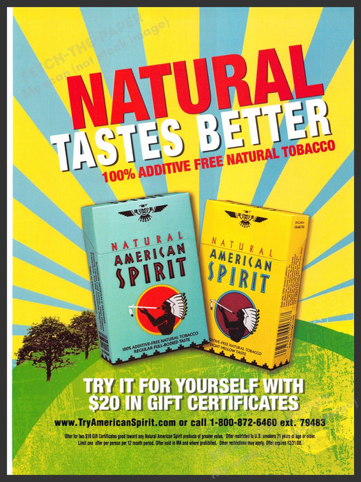 American Spirit 2000s Print Advertisement Ad 2008 Colorful Tobacco American Spirit
