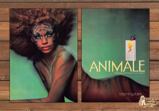 Animale Suzanne De Lyon 1980s Print Advertisement (2 Pg) 1987 (Read description)