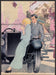 Ann Miesel Artist 1980s Magazine Illustration 1983 Couple Antique Car Fetch-the-Paper