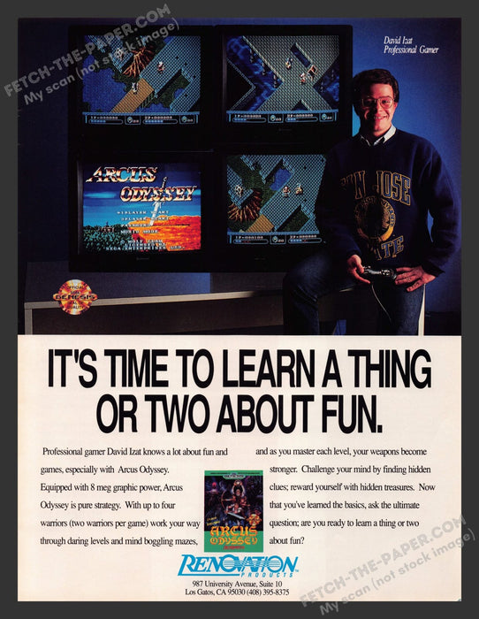 Arcus Odyssey Video Game 1990s Print Advertisement Ad 1991