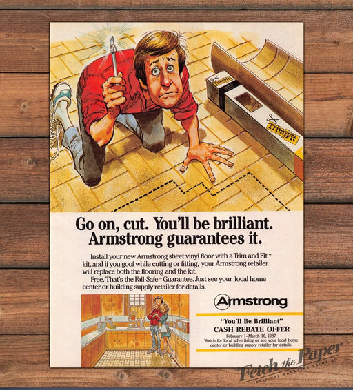 Armstrong Flooring Illustration 1980s Print Advertisement Ad 1987
