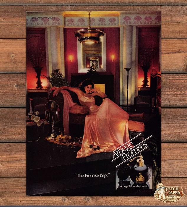 Arpege Promises by Lanvin Parfum Print Ad 1981 1980s