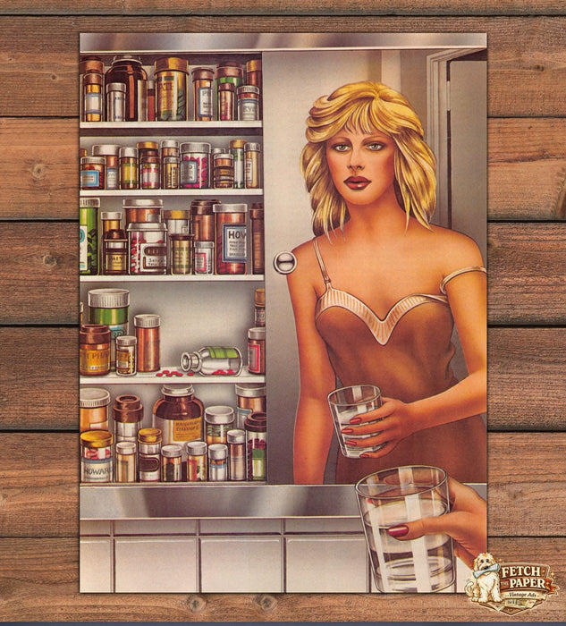 Artist Mary Ann Shea “Prescription Junkie” Magazine Illustration 1978 1970s
