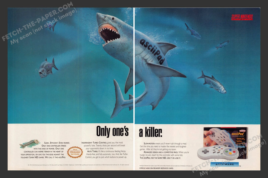 AsciiPad Video Game 1990s Print Advertisement (2 page) Ad 1992