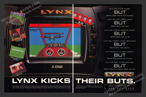 Atari LYNX Console Video Game 1990s Print Advertisement (2 Page) Ad 1993