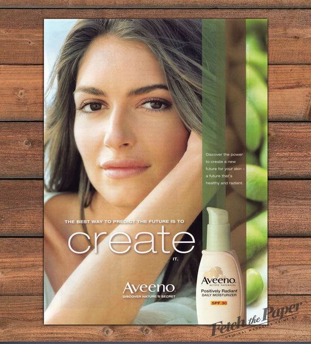 Aveeno Positively Radiant Daily Moisturizer SPF 30 Print Ad 2008 2000s