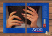 Avon Ultra Wear Nail Polish Fell In Love Creme Print Ad 1981 1980s (2 pgs)