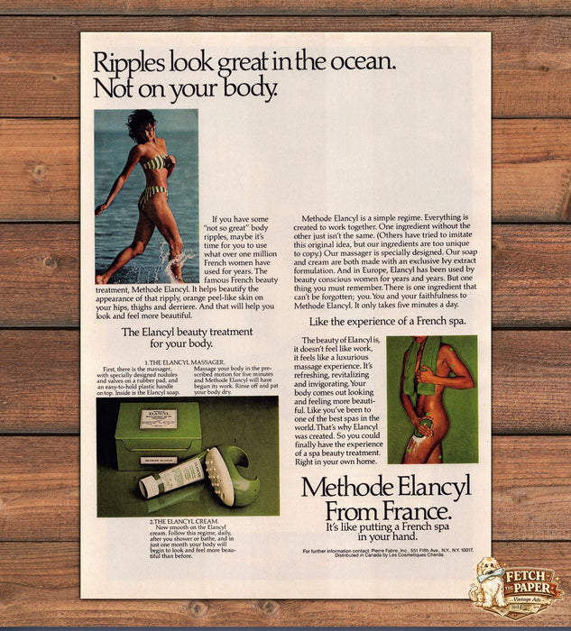 Methode Elancyl French Spa Body Beauty Treatment Print Ad 1981 1980s