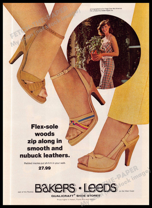 Bakers Leeds Feet Heels Flex-Sole Woods Nubuck  1980s Magazine Print Ad 1981