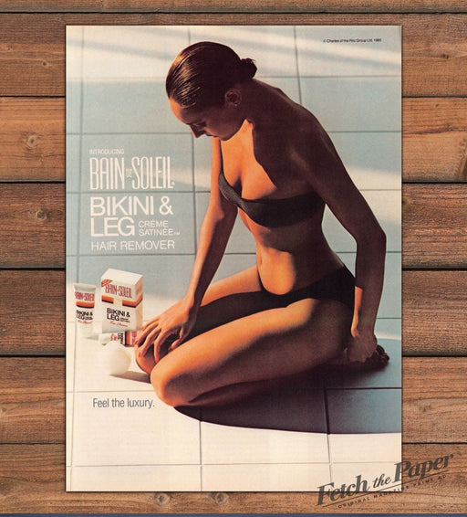 Bain De Soleil Bikini Leg 1980s Print Advertisement Ad 1985 Skin Tan Smooth