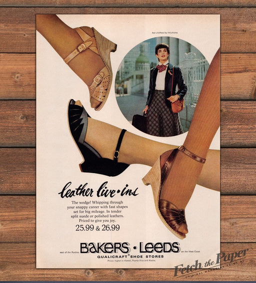 Bakers Leeds 1980s Print Advertisement Ad 1980 Leather Live-ins Shoes Feet