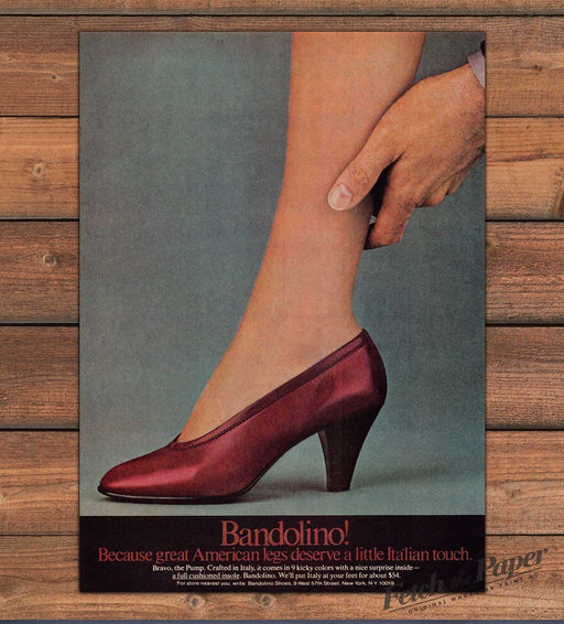 Bandolino! Shoes 1980s Print Advertisement Ad 1980 "A little Italian touch"