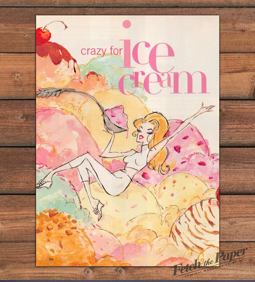 Barbara McGregor "Crazy For Ice Cream" Sundae Magazine Illustration 1993 1990s
