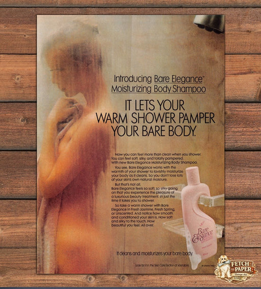 Bare Elegance Body Shampoo Shower 1980s Print Ad