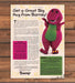 Barney the Dinosaur PBS Fan Club Advertorial Print Ad 1993 1990s
