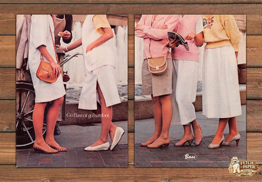 Bass Shoes 1980s Print Advertisement 1984 Fountain Legs Ladies