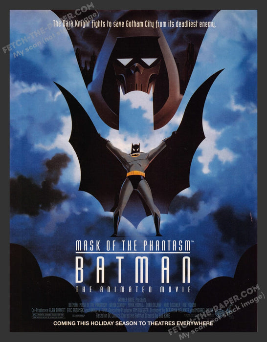 Batman: Mask of the Phantasm 1990s Print Advertisement Animated Movie Ad 1991