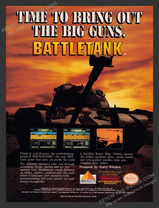 Battletank Video Game 1990s Print Advertisement Ad 1990