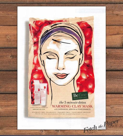 Befine Food Skin Care Warming Clay Mask Pomegranate Print Ad 2008 2000s