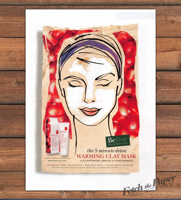 Befine Food Skin Care Warming Clay Mask Pomegranate Print Ad 2008 2000s