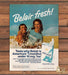 Belair Fresh Menthol Cigarettes Couple Splashing Water Print Ad 1979 1970s