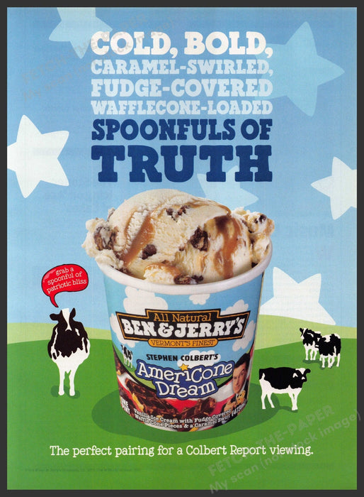 Ben & Jerry's 2000s Print Advertisement Ad 2009 Americone Dream Ben & Jerry's