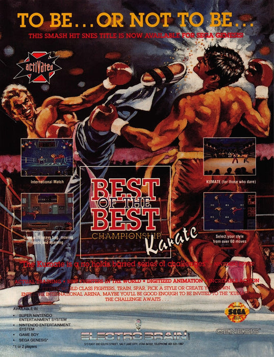 Best of the Best Championship Karate Video Game Print Advertisement 1993 1990s