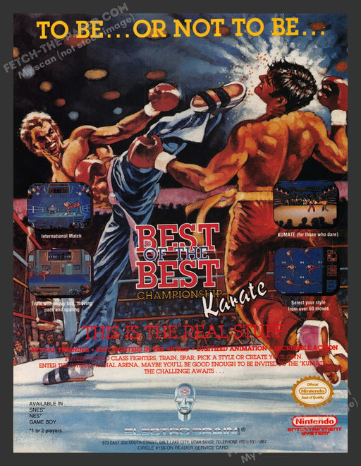 Best of the Best Karate Championship Video Game 1990s Print Ad 1992