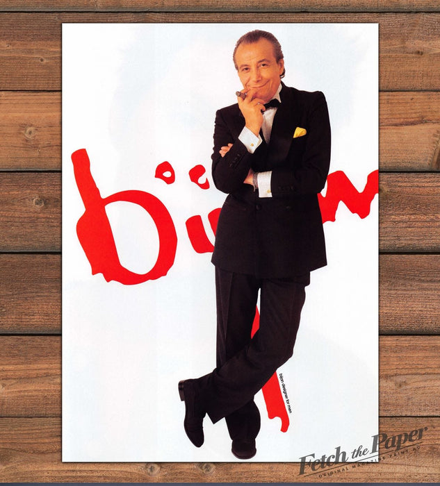 Bijan Designer for Men Tuxedo Cigar Red Logo Print Ad 1997 1990s