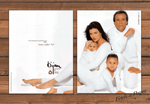 Bijan Perfume Family Portrait "Happy Mother's Day" Print Ad 1992 1990s (2pgs)