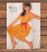 Bill Blass Orange Silk Organza Dress Red Bow Print Ad 1981 1980s
