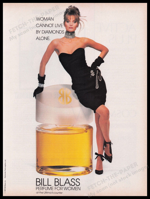 Bill Blass Perfume 1980s Print Advertisement Ad 1988 Legs Promo Fetch the Paper!