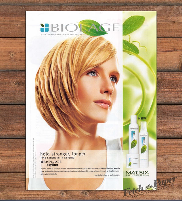 Biolage Matrix Hair Styling Products Print Ad 2008 2000s