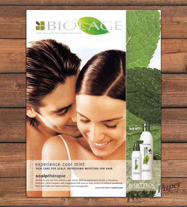 Biolage Matrix Scalptherapie Cool Mint Couple Shampoo Print Ad 2008 2000s