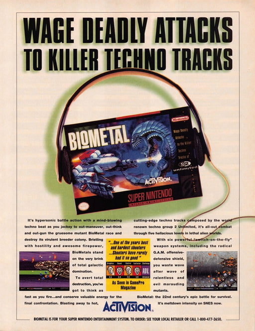 BioMetal Super Nintendo Video Game 1990s Print Advertisement Ad 1993