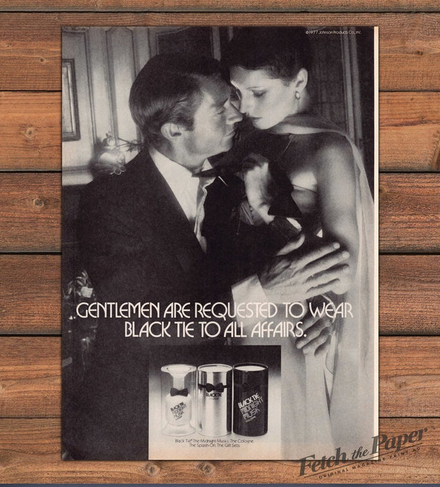 Black Tie Midnight Musk Cologne Gentlemen Formal Affairs Print Ad 1977 1970s