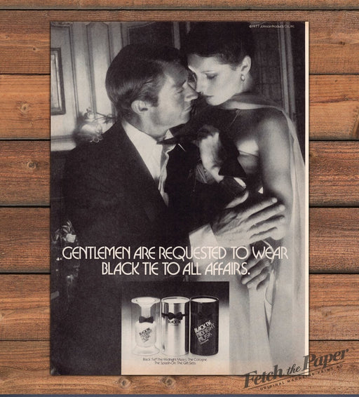Black Tie Midnight Musk Cologne Gentlemen Formal Affairs Print Ad 1977 1970s