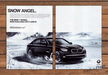 BMW 7 Series xDrive Snow Angel Luxury Sedan Print Ad 2009 2000s (2pgs)
