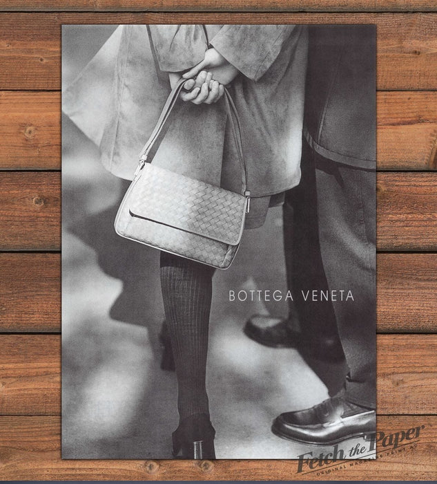 Bottega Veneta Woven Handbag Black and White Print Ad 1997 1990s