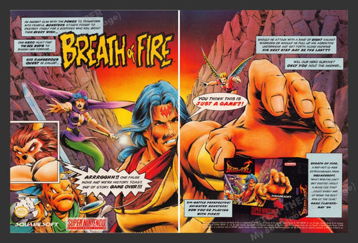 Breath of Fire Video Game 1990s Print Advertisement 2 Page Ad 1994