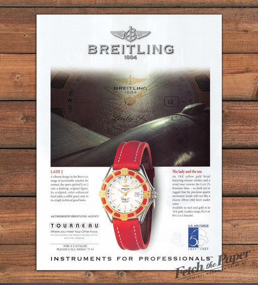 Breitling 1884 1990s Print Advertisement Ad 1998 Lady J Watch