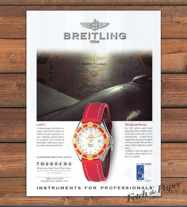 Breitling 1884 1990s Print Advertisement Ad 1998 Lady J Watch