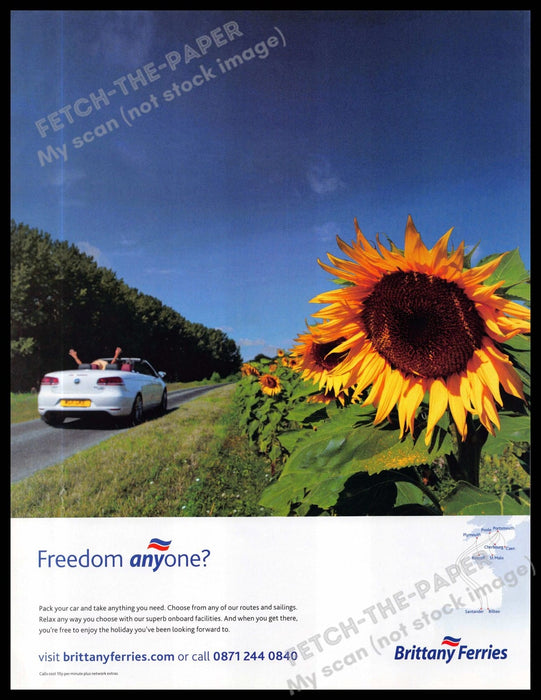 Brittany Ferries 2010s U.K. Magazine Print Advertisement 2013 Sunflower