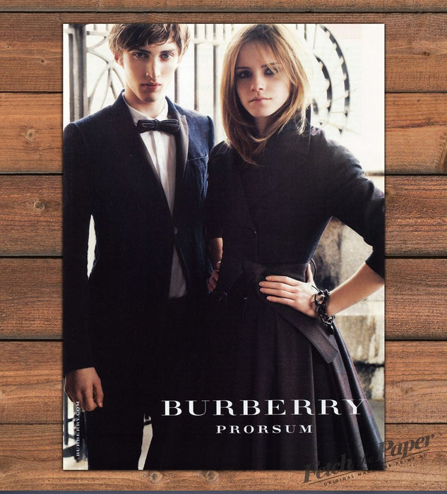 Burberry Prorsum Emma Stone Preppy Couple Fashion Print Ad 2009 2000s
