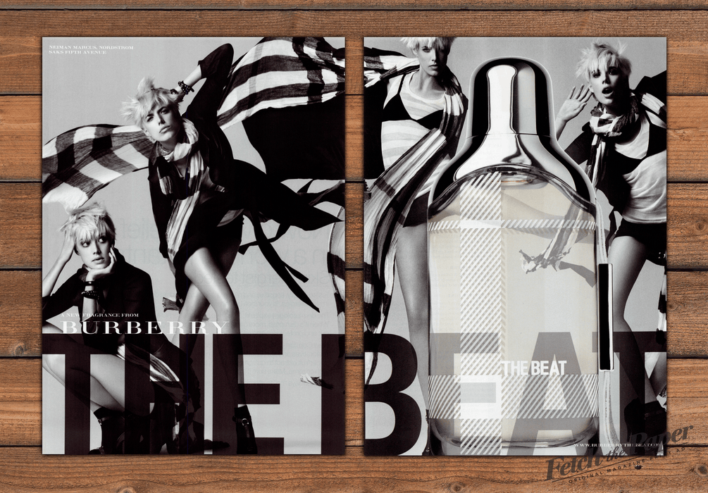 Burberry The Beat Perfume Plaid Scarves Models Print Ad 2008 2000s (2pgs)