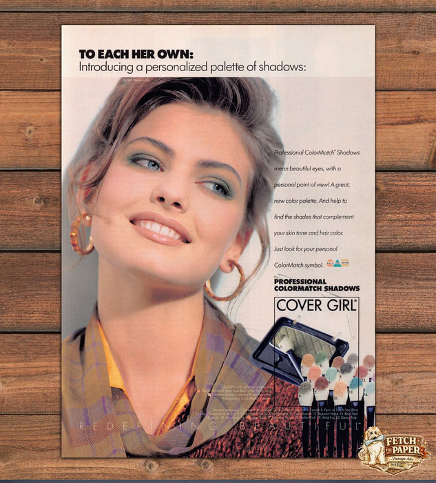 Cover Girl ColorMatch Eyeshadow Personalized Palette Print Ad 1991 1990s