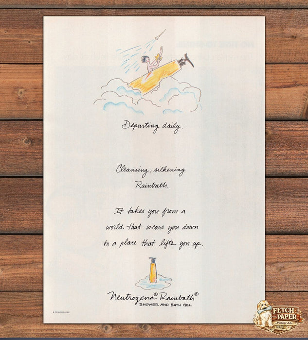 Neutrogena Rainbath Departing Daily Shower Gel Print Ad 1990 1990s