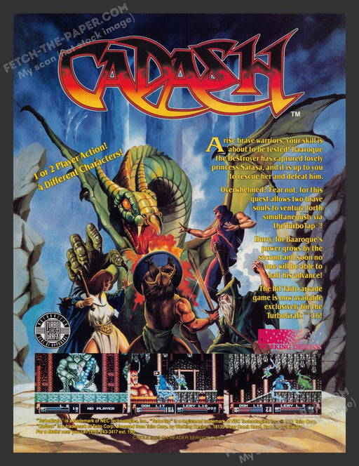 Cadash Video Game 1990s Print Advertisement Ad 1991