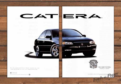 Cadillac Catera "The Caddy That Zigs" Luxury Sedan Print Ad 1997 1990s (2pgs)