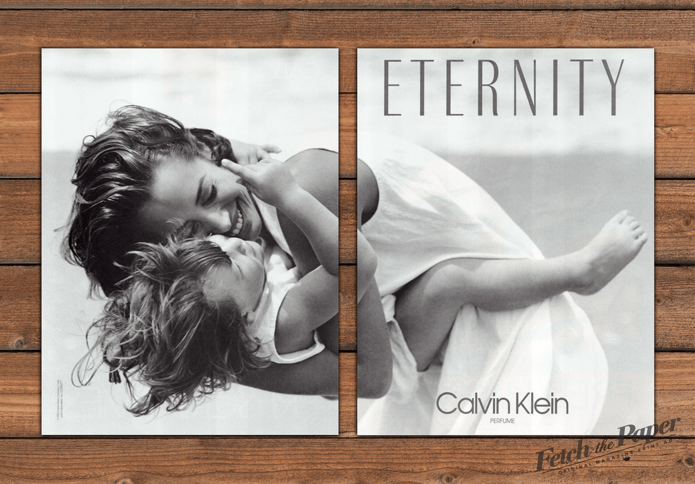 Calvin Klein Eternity Perfume Mother And Child Print Ad 1992 1990s (2pgs)